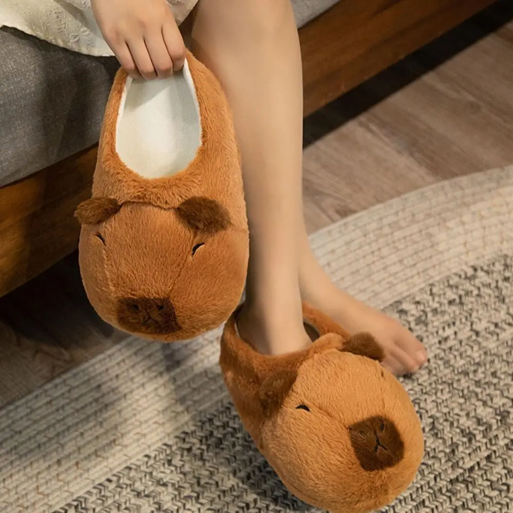 Cute Capybara Slippers New Funny Kawaii Capybara Stuffed Animal Slippers with Anti-Skid Sole Novelty Slippers