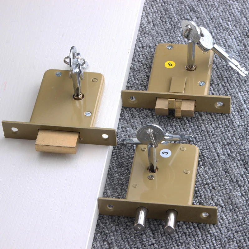AFS B1045 B1046 Heavy Duty Double Bolt Deadbolt Lock with 4 Keys, for Security Door, Metal Gate, Warehouse, EU Standard
