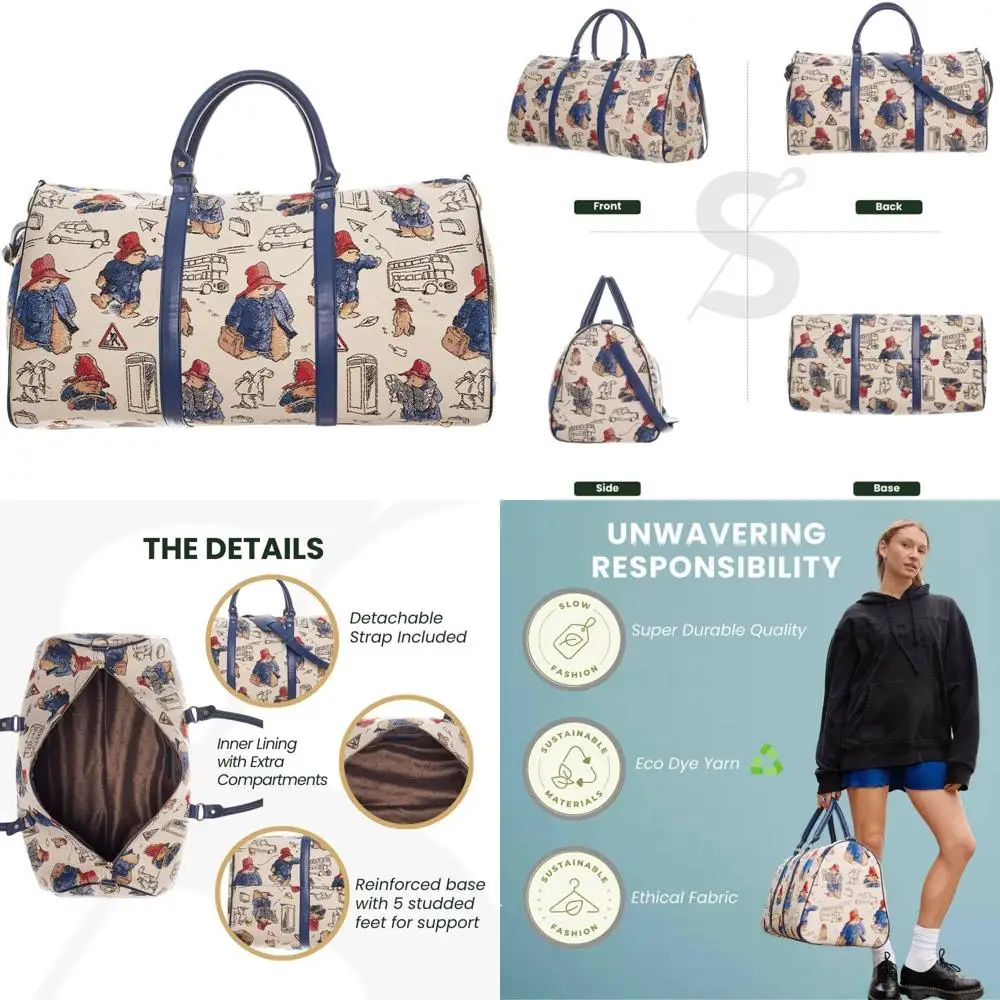 حقيبة نسائية كبيرة من القماش الخشن لعطلة نهاية الأسبوع للسفر وصالة الألعاب الرياضية وطوال الليل #1