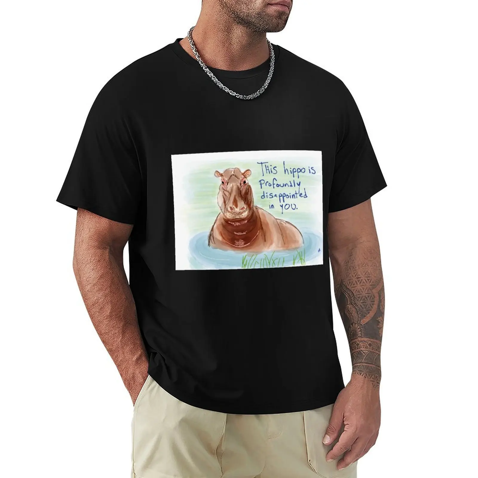 T-shirt Disappointed Hippo, T-shirt de sport léger à séchage rapide
