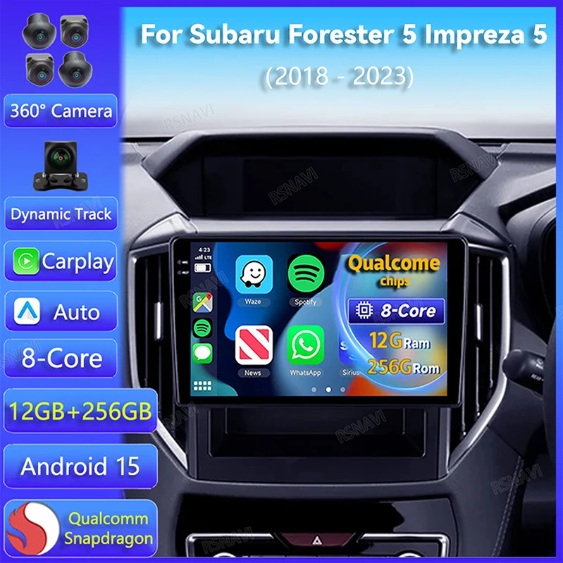 

Автомобильное радио Android 15 для Subaru Forester 5 Impreza 5 2018-2023 Carplay Авто Мультимедиа 2Din 360 Камера DSP Видео Стереоплеер