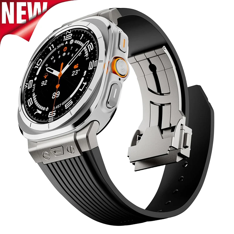 

Sport Band for Samsung Galaxy Watch Ultra 7 47mm Stainless Steel Buckle Men's Luxury Band for Samsung Galaxy Watch 7 Ultra Band