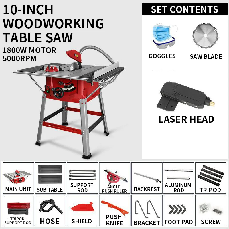 10 inch woodworking sliding table saw mobile high precision cutting machine electric saw multifunctional panel saw miter saw