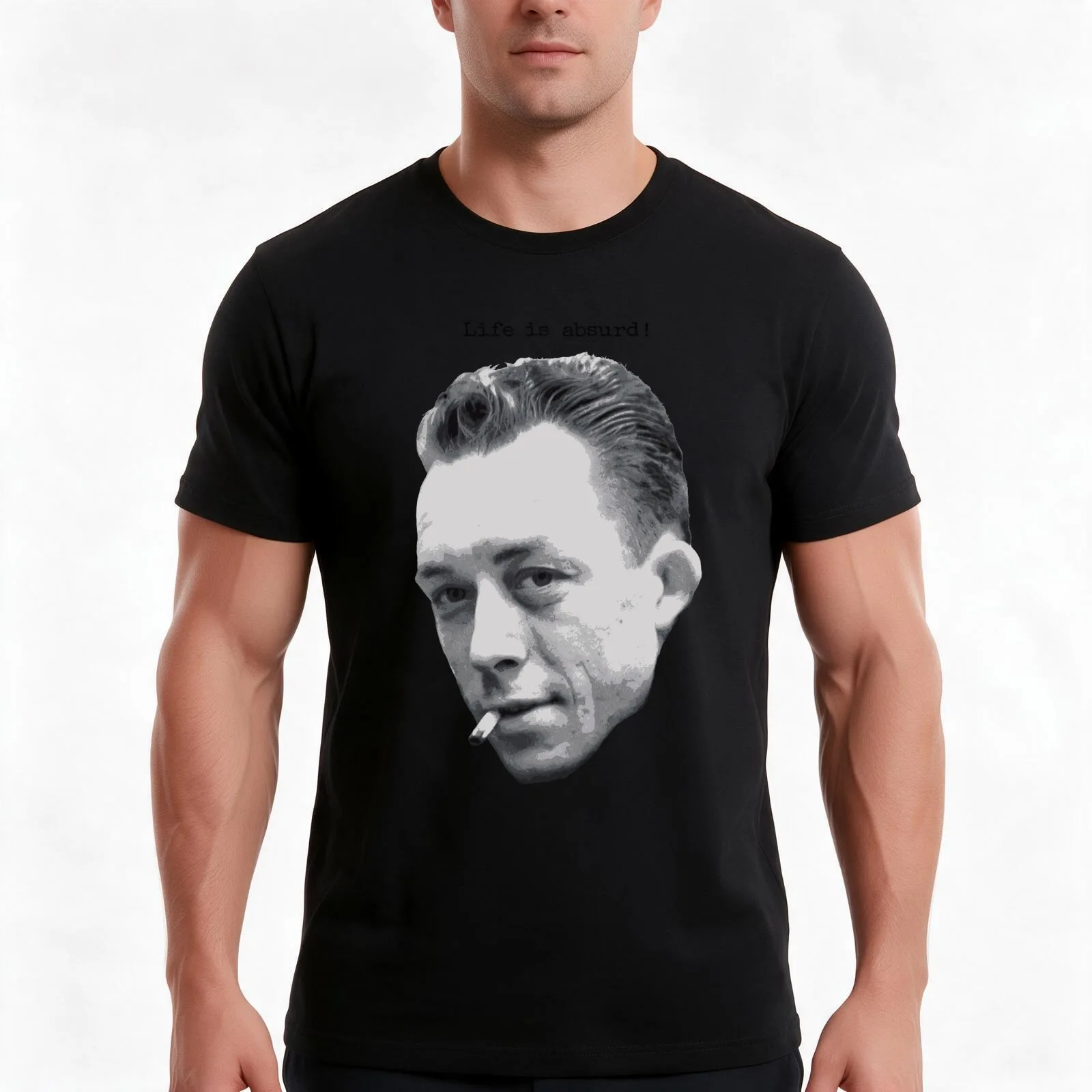 Albert Camus ~ Life is absurd (dark text for light products) T-Shirt Summer Casual Cotton Tee Oversized Streetwear Tops