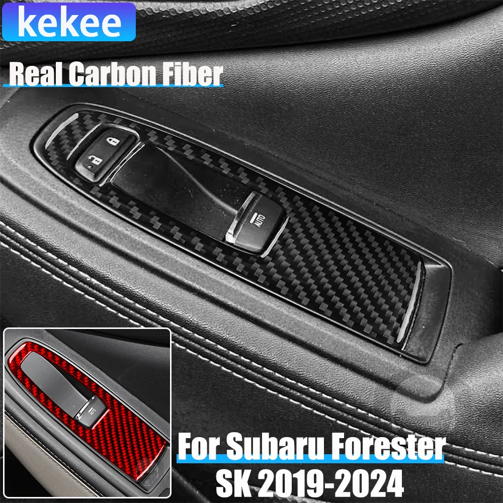 

Автомобильные аксессуары из настоящего углеродного волокна, набор оконных подъемников, мягкая наклейка для Subaru Forester SK 2019 2020 2021 2022 2023 2024