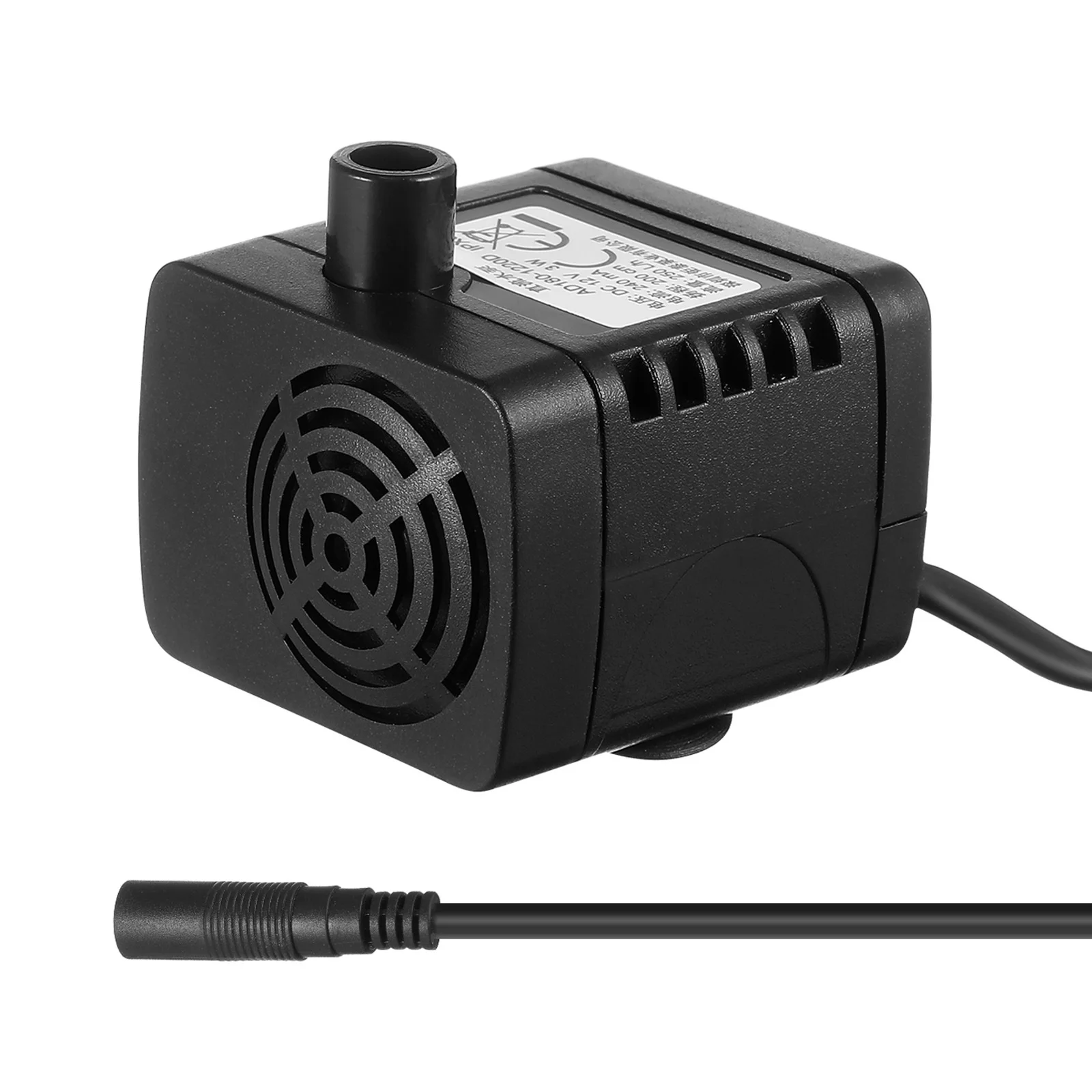 

Mini 12V Brushless Submersible Water Pump Waterproof Plastic Aquarium Fish Tank Cooling Motor Low Noise Portable Black