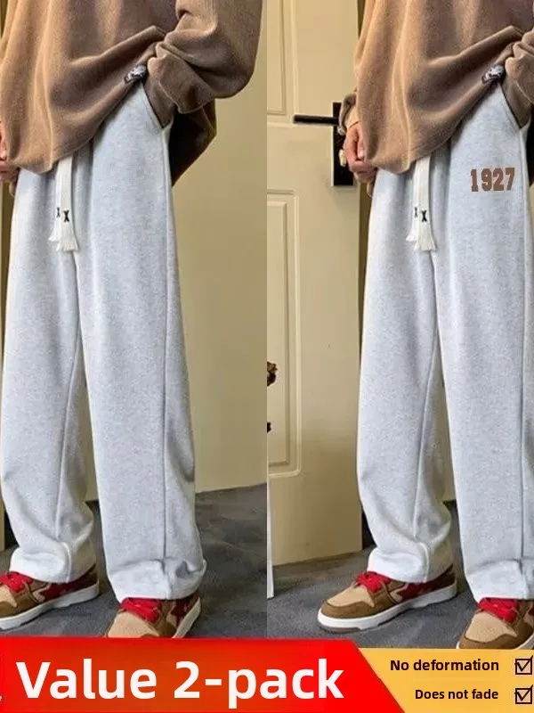 

Мужские повседневные брюки свободного кроя больших размеров в корейском стиле, модные спортивные, осенне-весенние, длинные, прямые, из полиэфирного волокна, с защитой...