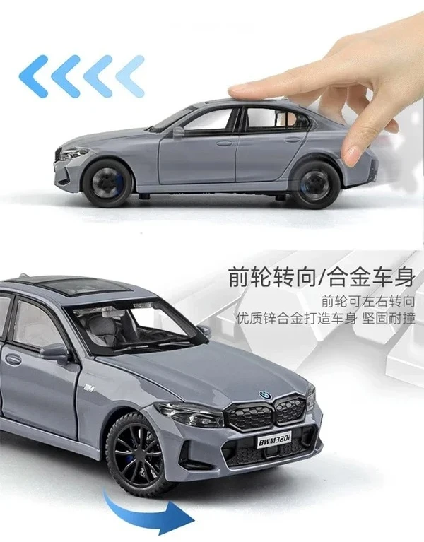 1:32 BMW 320i THE 3 G20 2023 Alloy Model Car Toy Diecasts Casting Sound and Light Car Toys for Vehicle