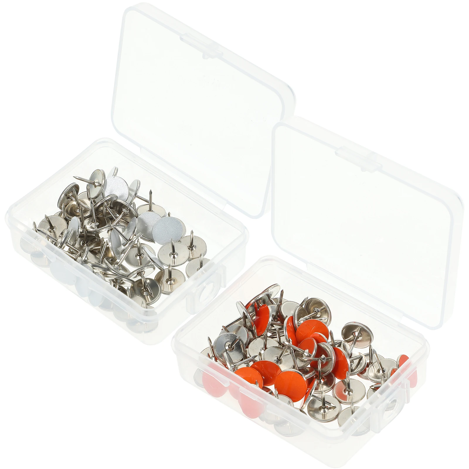 

Reflective Thumb Tacks 50 Orange 50 Gray White High Visibility Outdoor Camping Gear Trail Markers Durable Metal