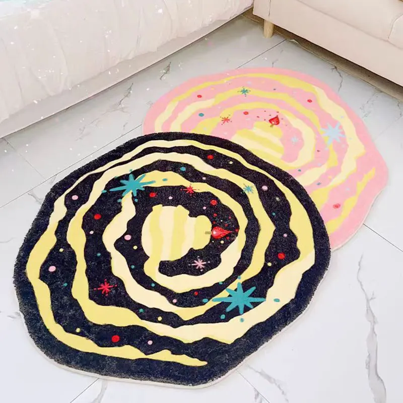 

Cute Cake Rug Round Rugs For Bedroom Bedside Carpet Nordic Minimalist Cloakroom Rug Large Area Carpets For Living Room