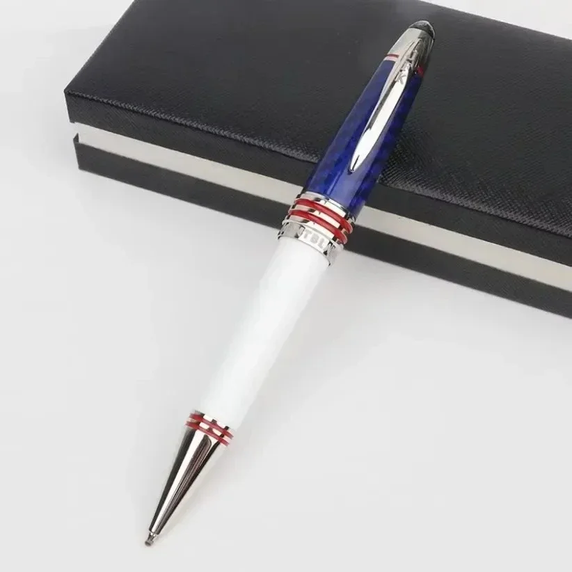 

new Limited Edition John Kennedy Carbon Fiber Rollerball Ballpoint pen Dark Blue Fountain Pen Writing Stationery with JFK Clip