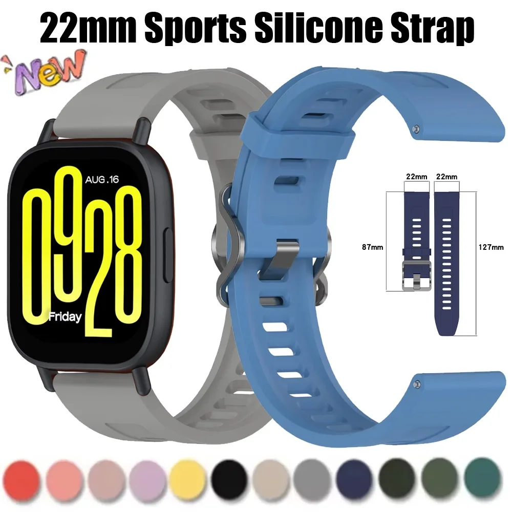 22mm Sport-Silikonarmband für Redmi Watch 5 Active/5 Lite Smartwatch, kompatibel mit Redmi Watch 5 Lite Zubehör