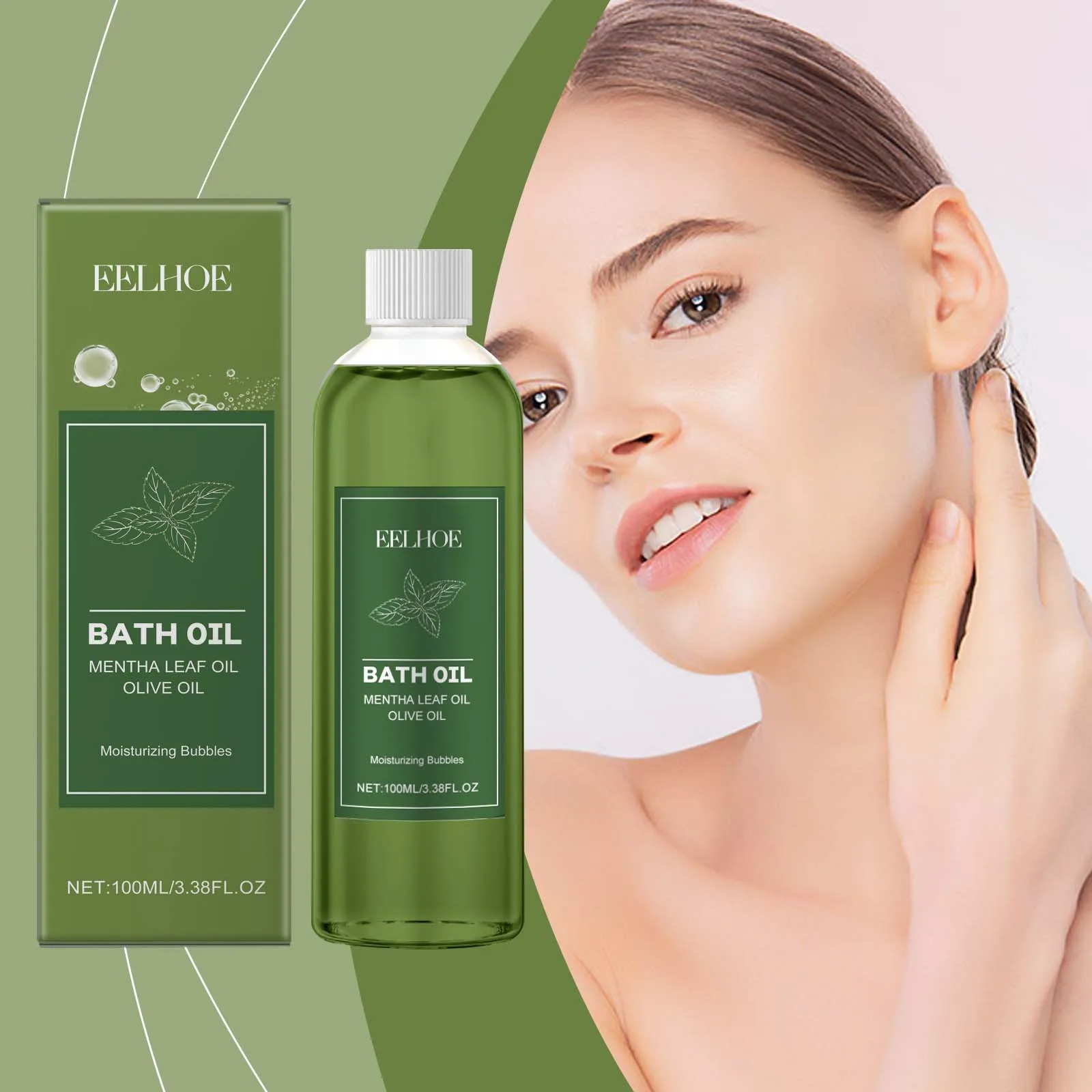 Mentha Leaf & Olive Bath Oil - Moisturizing Bubble Bath for Relaxation & Skin Hydration | 100ml"