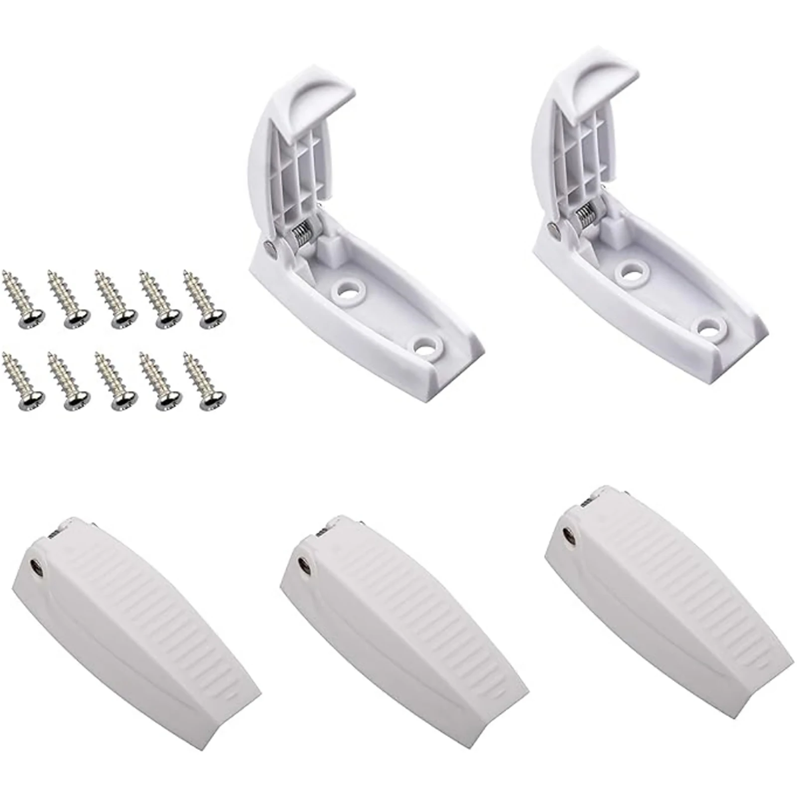 5Pcs/Set RV White Camper Baggage Door Catch Holder Clips Latch For Trailer Motorhome Accessories RV Door Hook Hide Folding Clasp