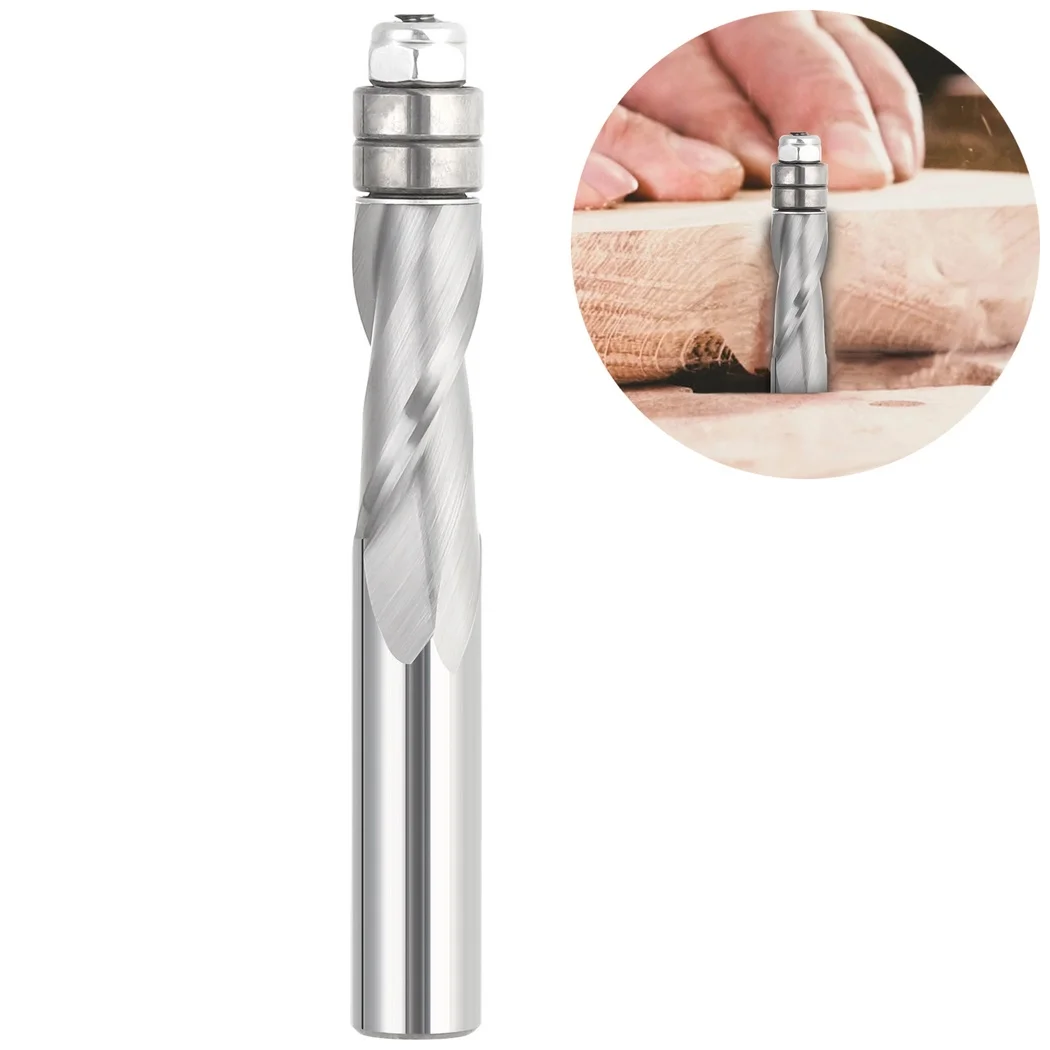 Flush Trim Router Bit Spiral Flush Trim Router Bit Solid Carbide Trim Bit With Bearing 1/2