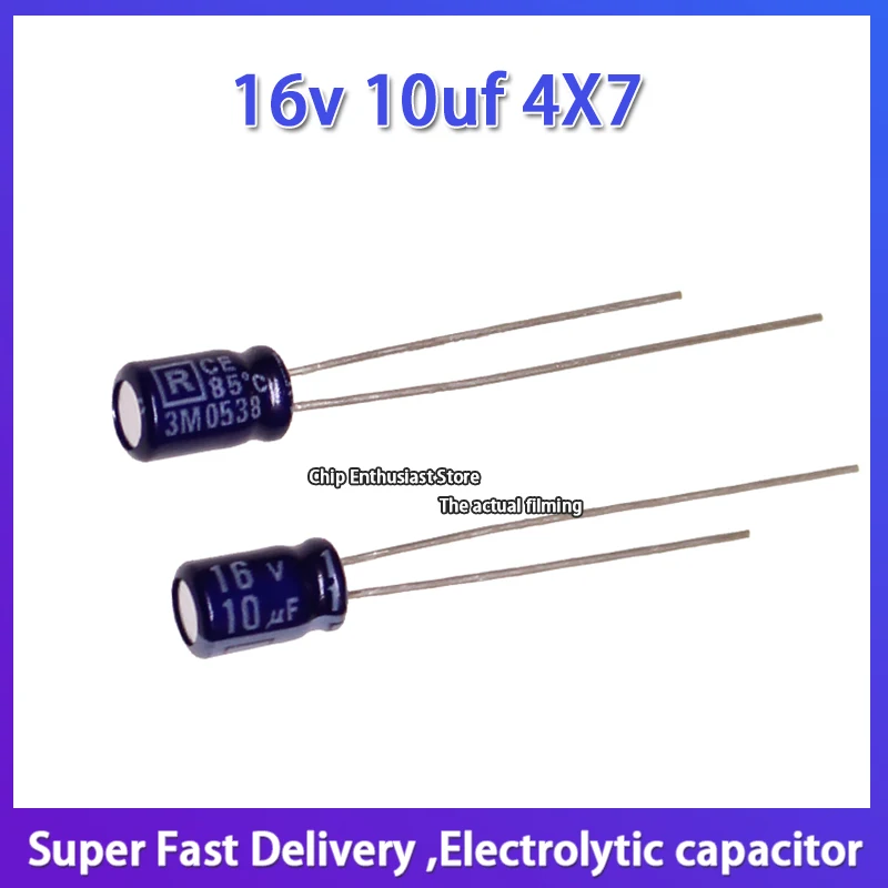 10PCS Rubycon imported aluminum electrolytic capacitor 16v 10uf 4X7 Japanese Ruby MS7 small volume 85 degrees