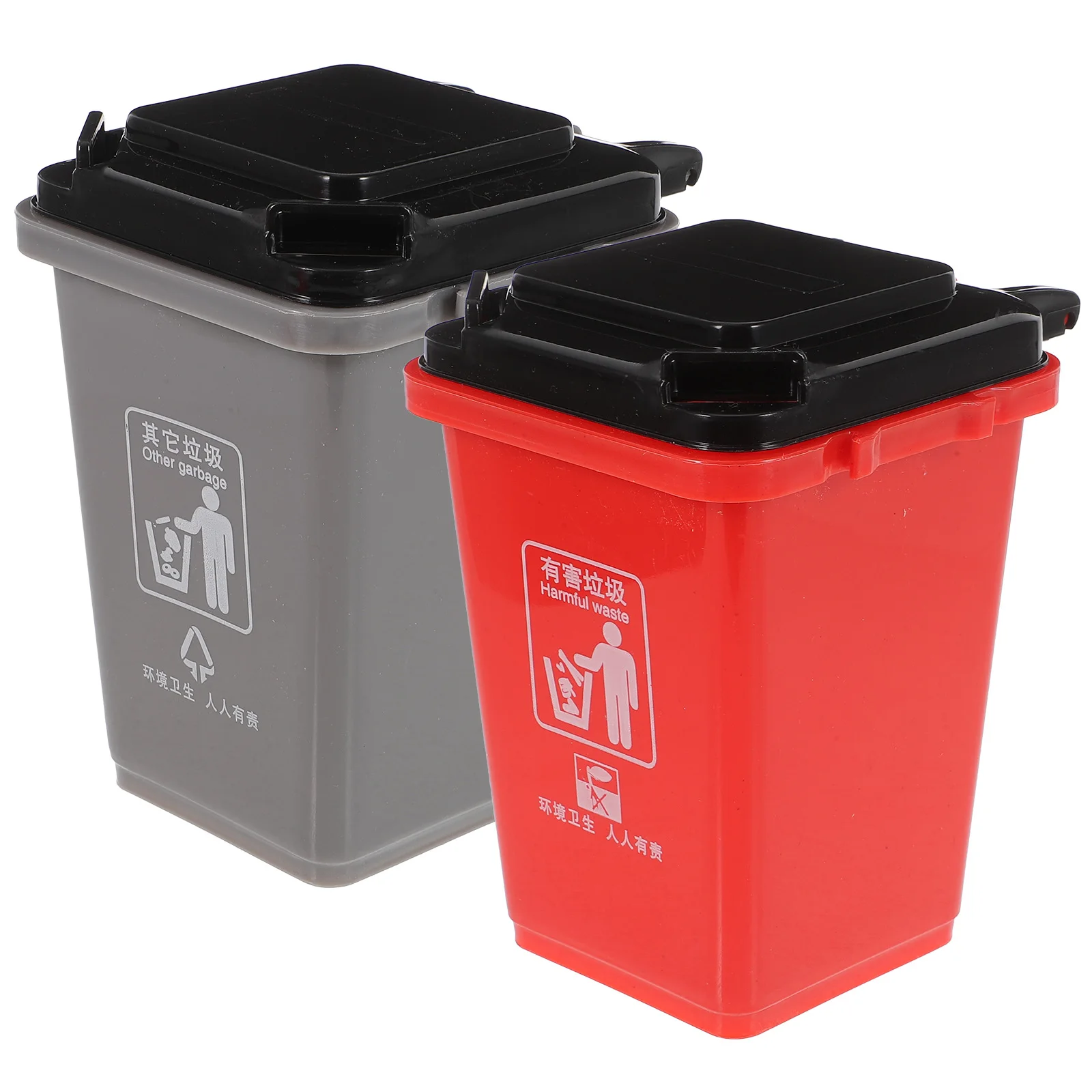 Portalápices con forma de cubo de basura, 2 piezas, cesta de almacenamiento, portalápices, papelería, estuche para lápices para niños