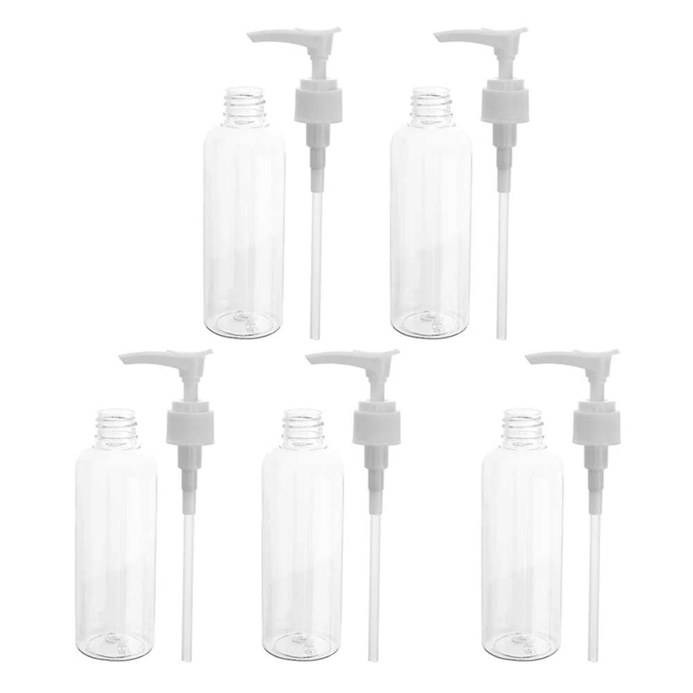 

5pcs 100ml Brown Refillable Pump Bottles Black Nozzle for Travel Shampoo Body Wash Hand Soap Dispenser Bathroom Liquid Container