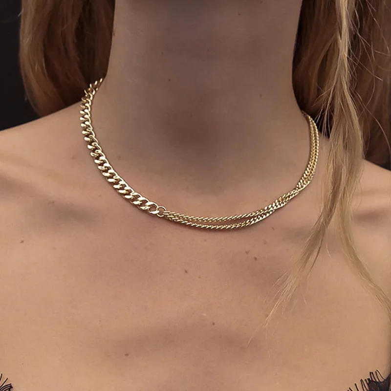 

Stainless Steel PVD 18K Gold Plated Tarnish Layered Chain For Woman Jewelry Wholesale Trendy