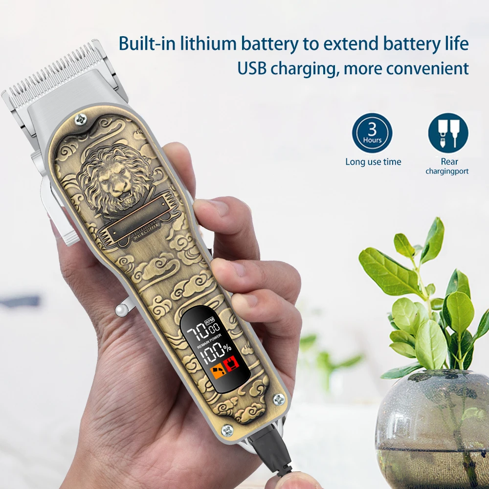 مجموعة ماكينة قص الشعر اللاسلكية للرجال لقص الشعر، ماكينة تشذيب اللحية الاحترافية، ملحقات الحلاق لقضاء العطلات للرجال