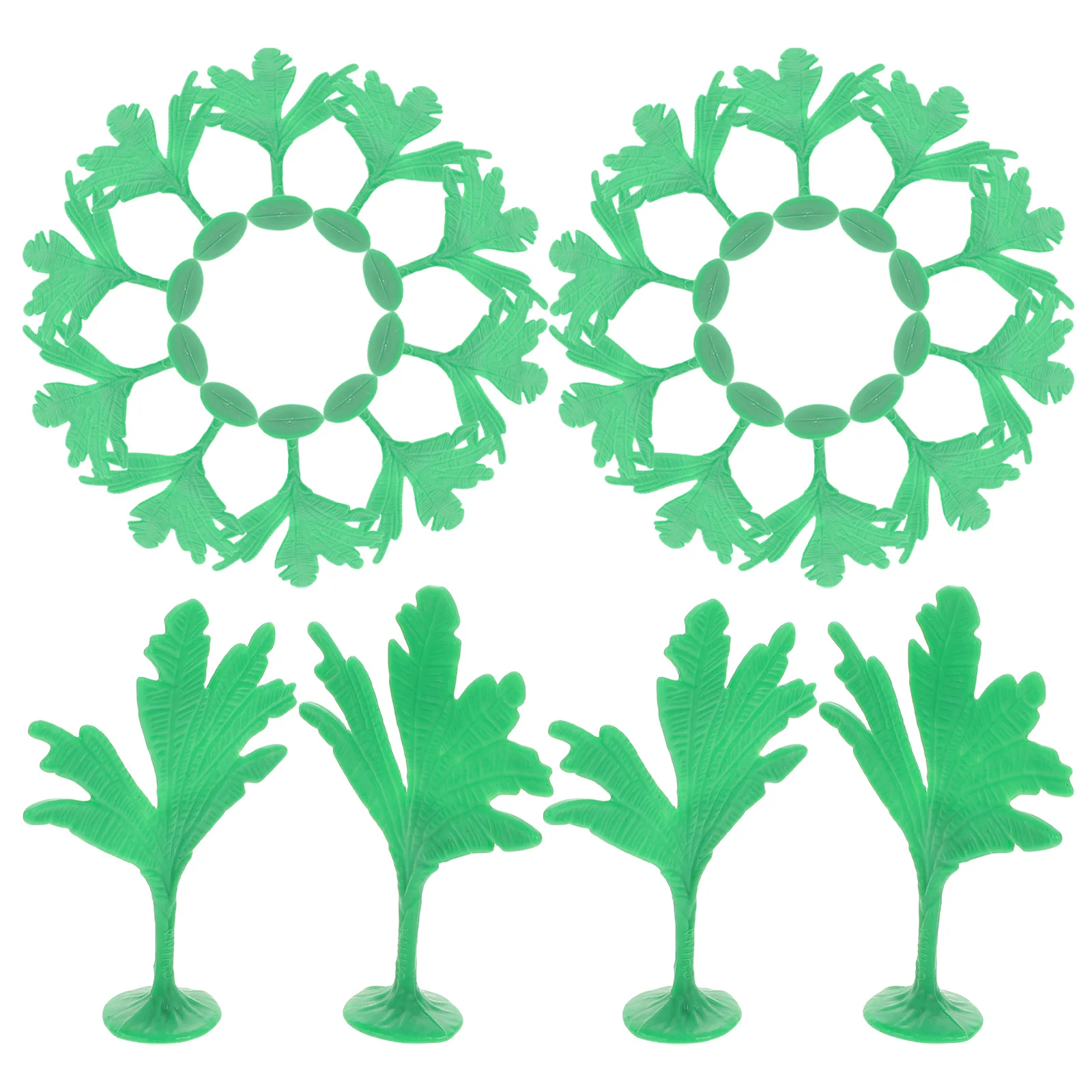 50 قطعة أشجار المناظر الطبيعية المصغرة شجرة الموز الصغيرة DIY بها بنفسك قطار مشهد طاولة الرمل الديكور النباتات الاصطناعية الحرفية #2