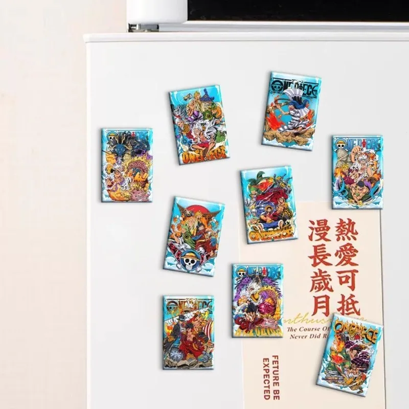 

Cartoon One Piece Luffy Zoro Nami Empress Creative Illustration Refrigerator Magnet Anime Peripheral Refrigerator Decoration