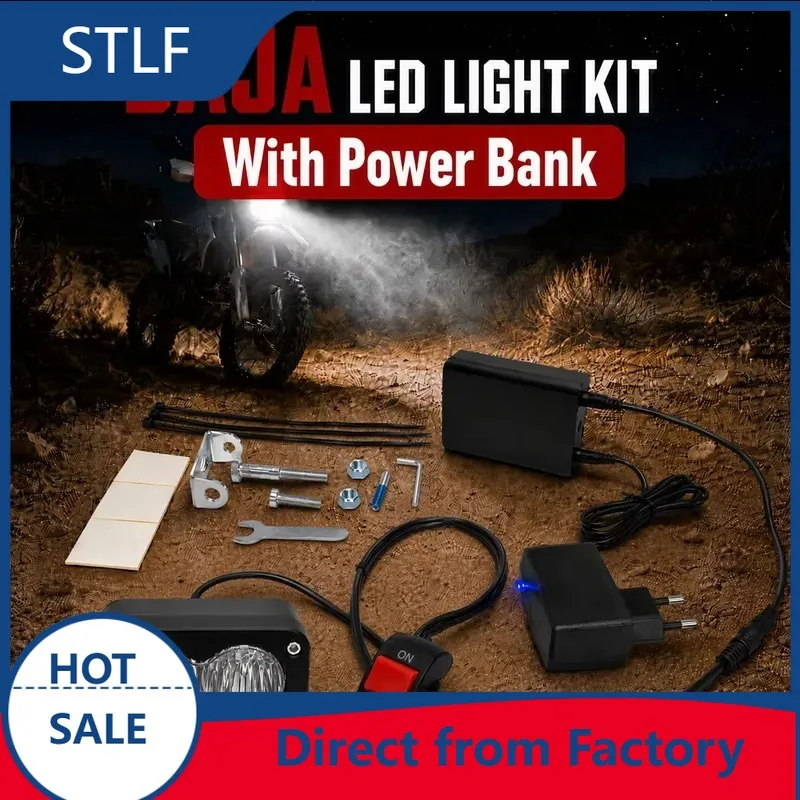 STLLF Wireless LED Pod Lights 12W Rechargeable IP67 Waterproof Motorcycle ATV Dirt Bike Off Road Adventure Night Riding No