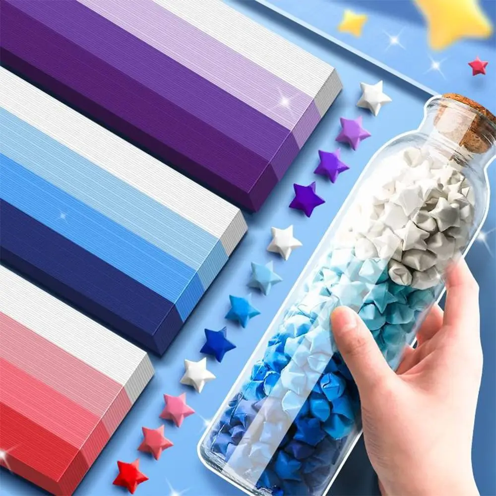 

540PCS Gradient Color Star Origami Paper DIY Handmade Double Side Lucky Star Decoration Paper Art Craft Paper Star Paper Strip