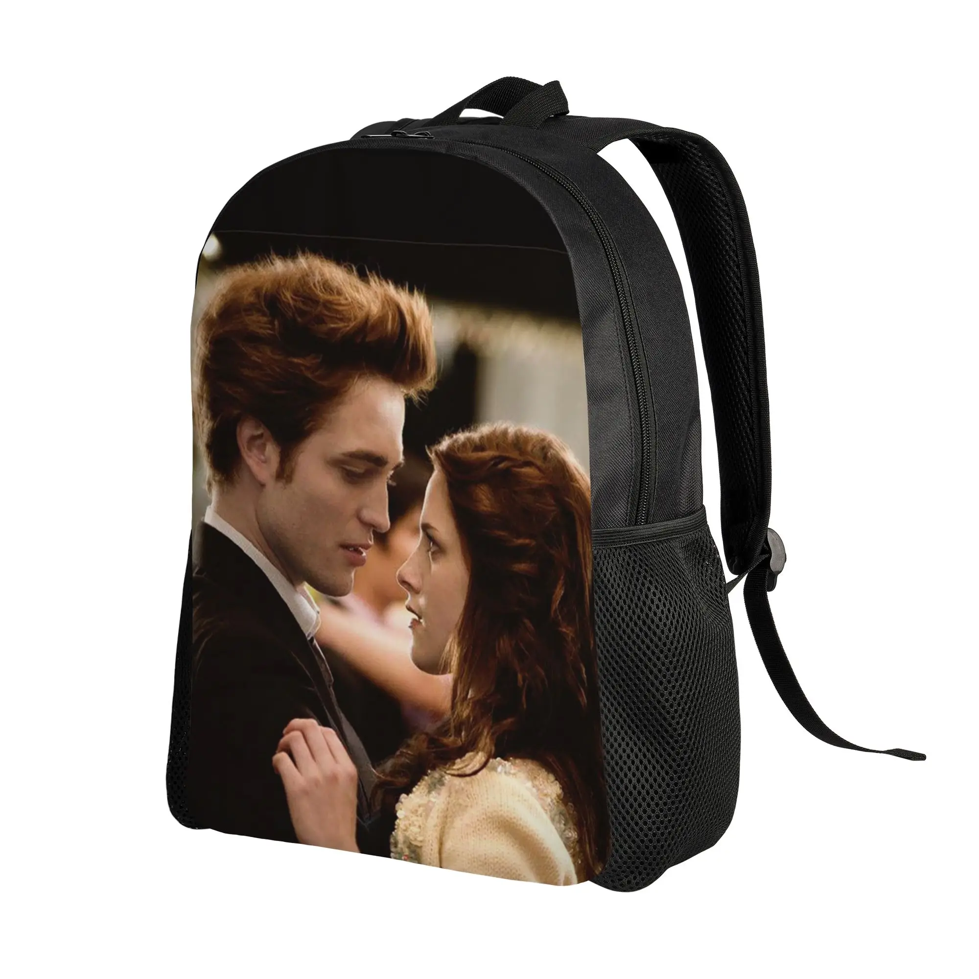 Edward Bella Fashion Backpack with Pocket High School Work The Twilight Saga Daypack for Men Women College Canvas Bags