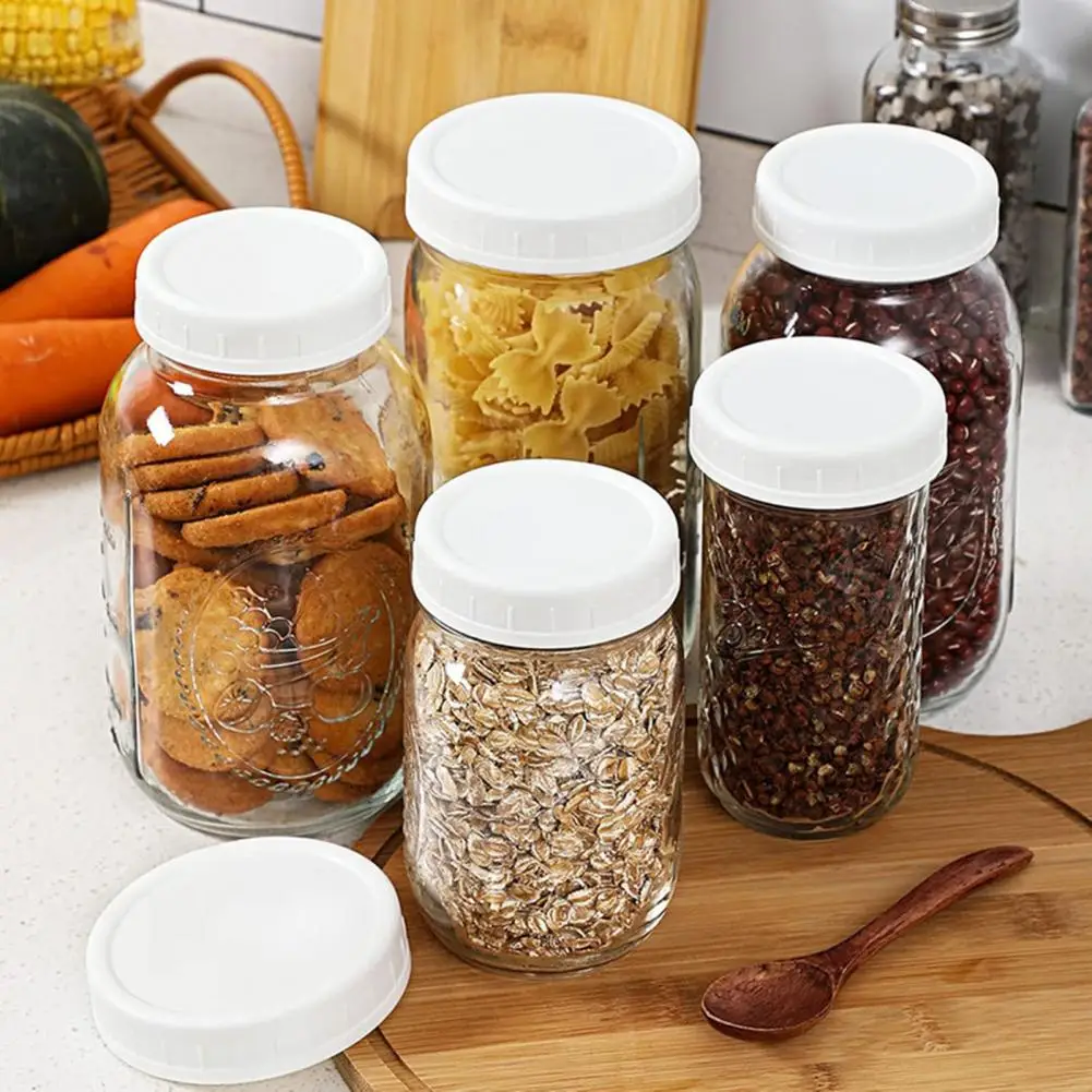 Food Grade Seal Lid Reusable Jar Lid 10pcs Wide Mouth Mason Jar Lids Reusable Leak-proof Canning Covers Food Grade for Jars