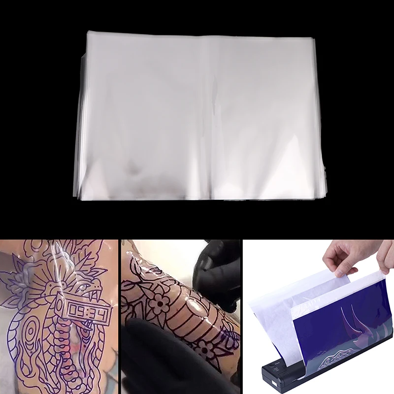 100/50pcsTattoo Transfer Paper Spirit Master Tattoo Stencil Copier Carbon Thermal Paper Leaves For Tattoo Supply A4 Paper Size