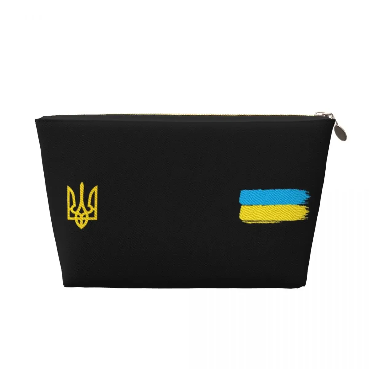 Custom Coat Of Arms Of Trident Travel Cosmetic Bag Ukrainian Flag Makeup Toiletry Organizer Lady Beauty Storage Dopp Kit