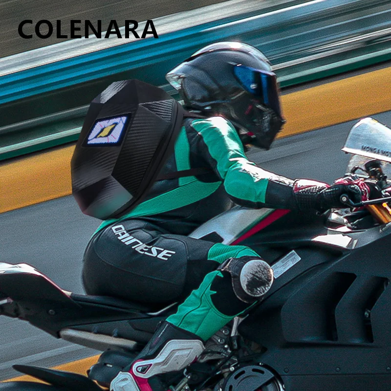 COLENARA مقاوم للماء على ظهره ABS + PC محمول حقيبة كتف الرجال ركوب خوذة المدرسية المرأة LED مضيئة دراجة نارية حقائب الظهر #4