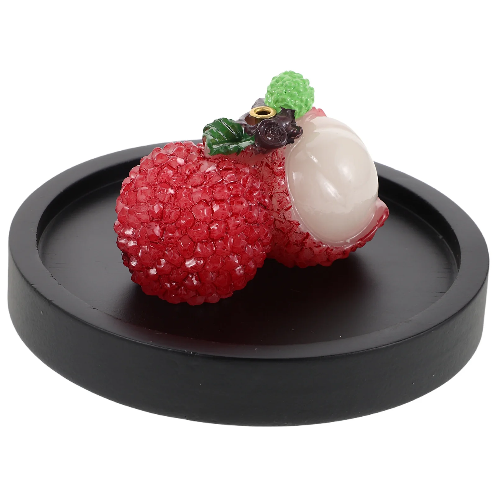 

Resin Lychee Incense Holder Bamboo Tray Indoor Fruit Sculpture Tea Table Aromatherapy for Household Decoration