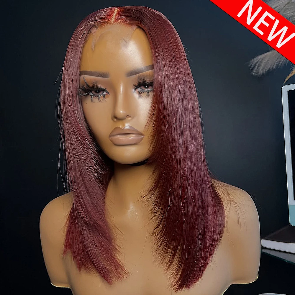 # 99J Bordo Katlı Düz Yapıştır - Hd Lace Frontal Wig Human Hair Pre Plucked incelemesi ve fiyatı