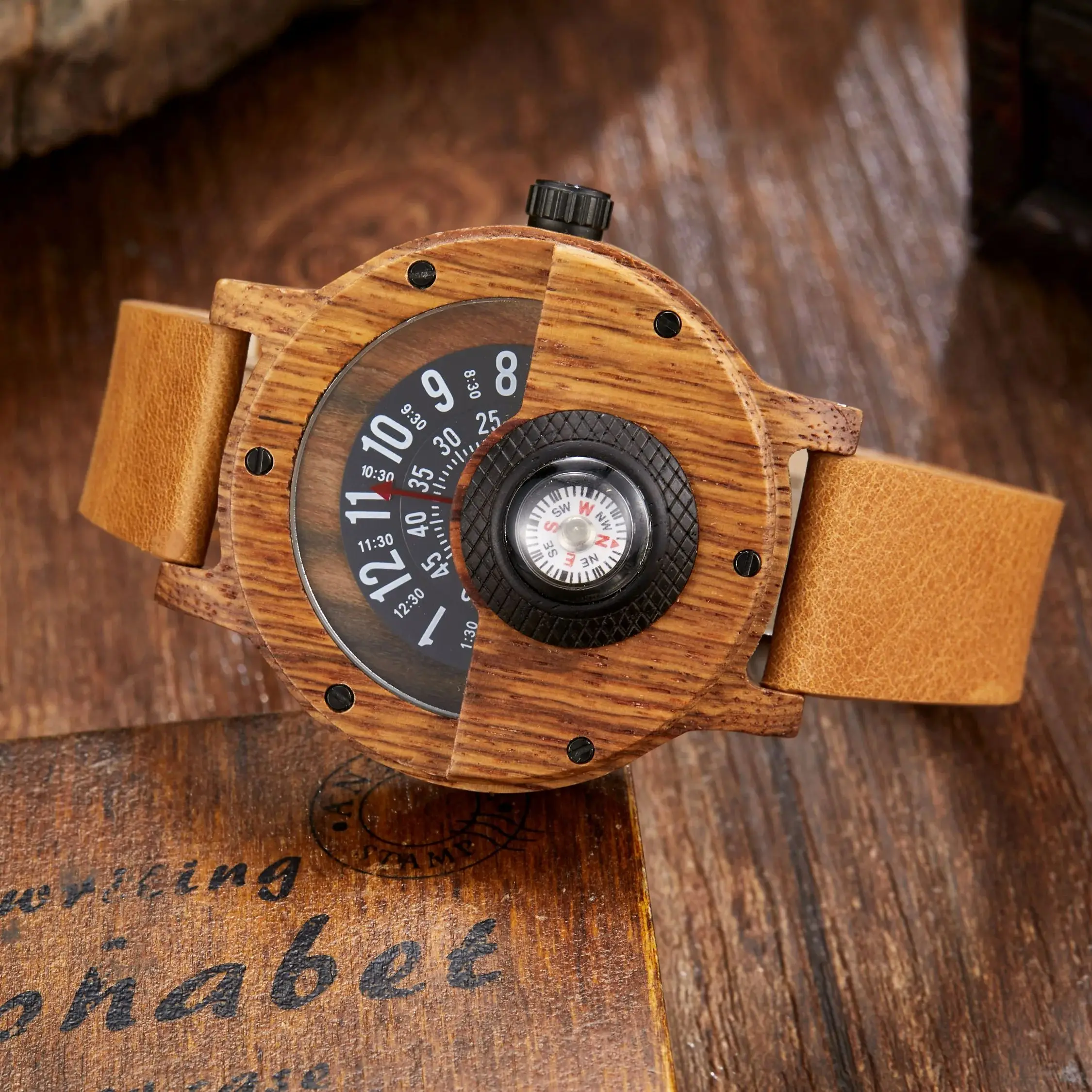 2025 Nuevo reloj de madera creativo personalizado, relojes de cuarzo para hombres, relojes para hombres, reloj masculino