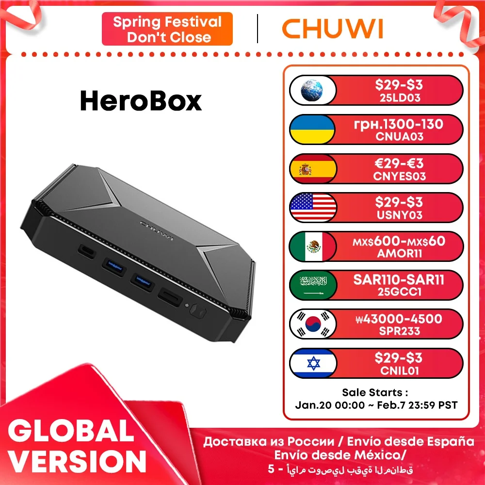 Мини-ПК CHUWI HeroBox Intel Celeron