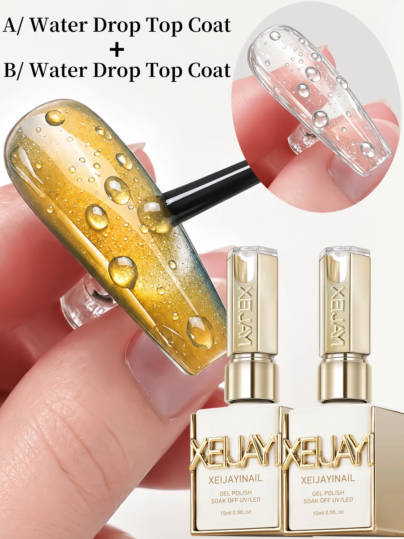 2Pcs 15ml Water Drop Top Coat  - огляд і ціна Cucumber Cooling Gel
