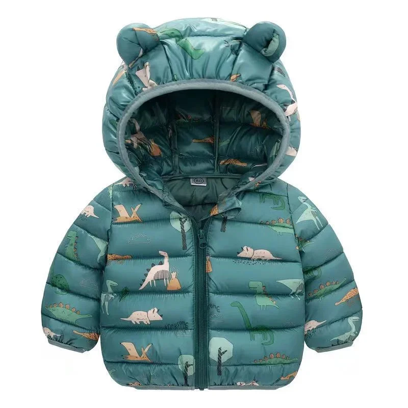 Kids Down Clothes Coats Baby Warm Hooded Down Jackets Girls Boys Cartoon Outerwear Children Fashion Overcoat Cute Top 1-5 Years