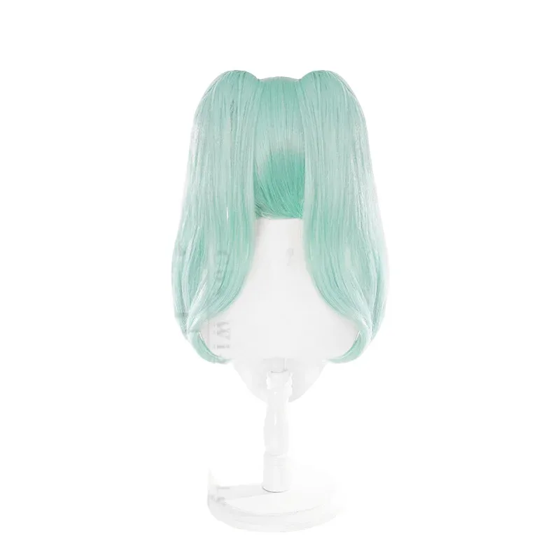 Juego Cyberpunk Edgerunn Rebecca Cos peluca 55CM doble cola de caballo pelo sintético resistente al calor pelucas de Cosplay para fiesta de Halloween + gorro de peluca