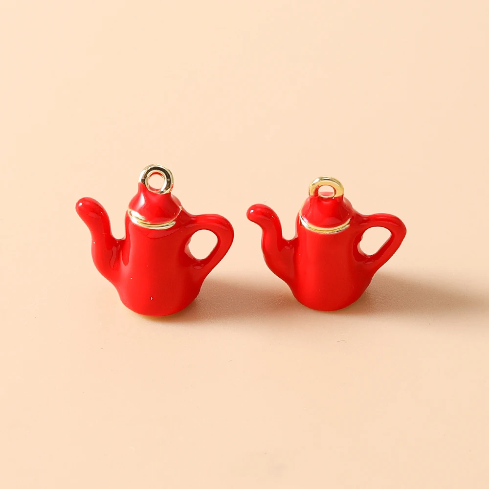 Leslie 5 Stück/Set Emaille Cartoon Lebensmittel-Anhänger Kaffee Brot Kuchen Charms Perlen für Ohrringe Tasche Schlüsselanhänger DIY Schmuckherstellung – Detail 8