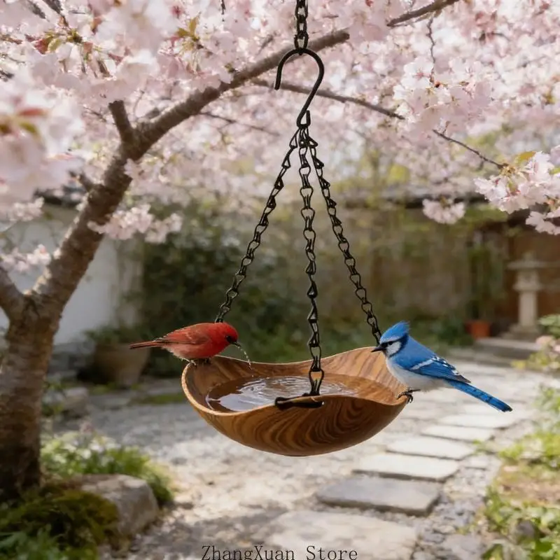 Hängende Vogeltränke, Vogelfutterspender, leichtes Wasser- oder Vogeltrinktablett für den Außenbereich, 3 x – Detail 9