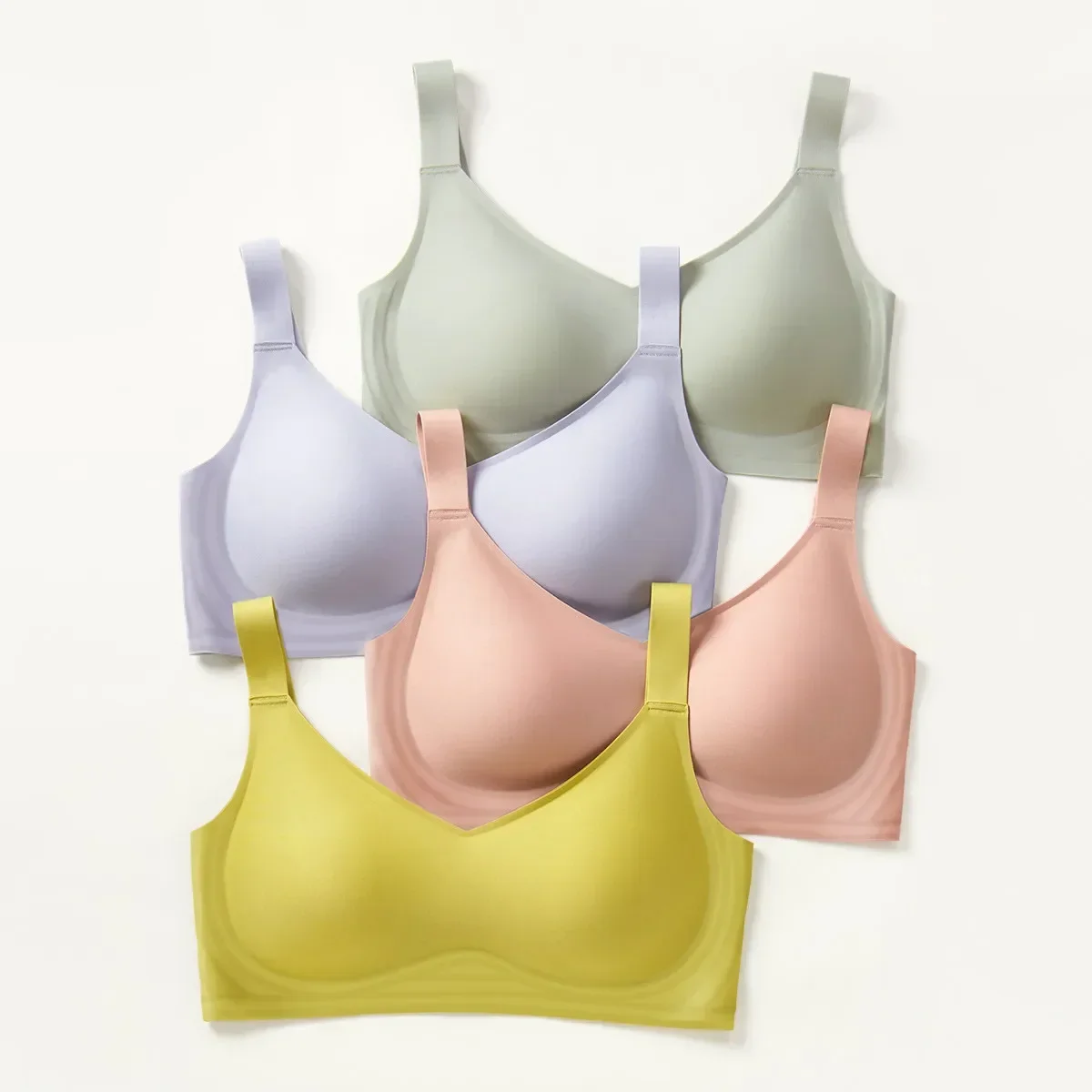 SUJIIN Wireless Plus Size Smooth Bras for Big Busted Women Sexy Seamless Invisible Minimizer Push Up Bras Female Bralette MX135