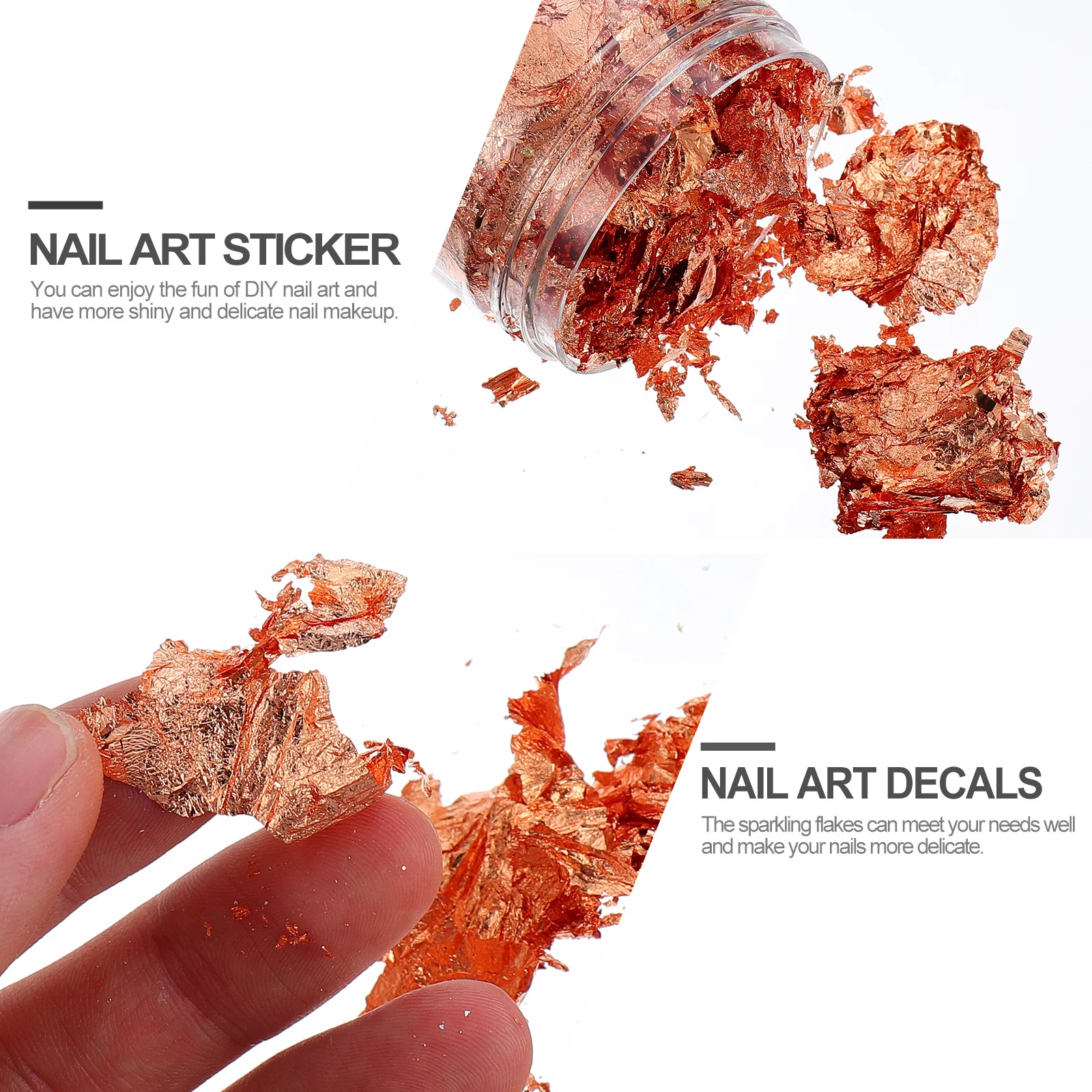 3 قطعة مسمار الفن زينة بريق احباط الذهبي الفضة DIY بها بنفسك مانيكير حلية النساء مسمار الفن ملصقات الطرف استخدام مانيكير حلية #2