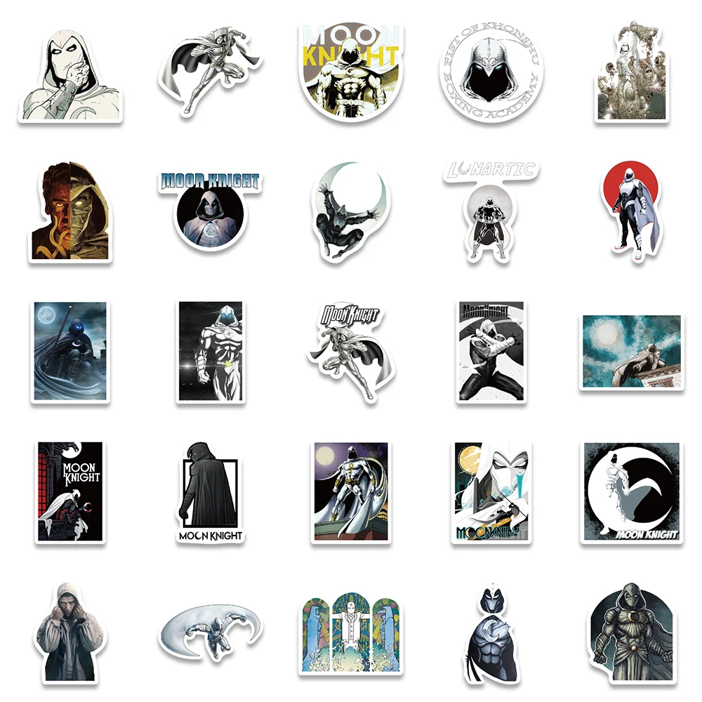 10/30/50pcs Disney Marvel Superhero Moon Knight Movie Anime Stickers Laptop Skateboard Luggage Car Cool Sticker Decal Kid Toy