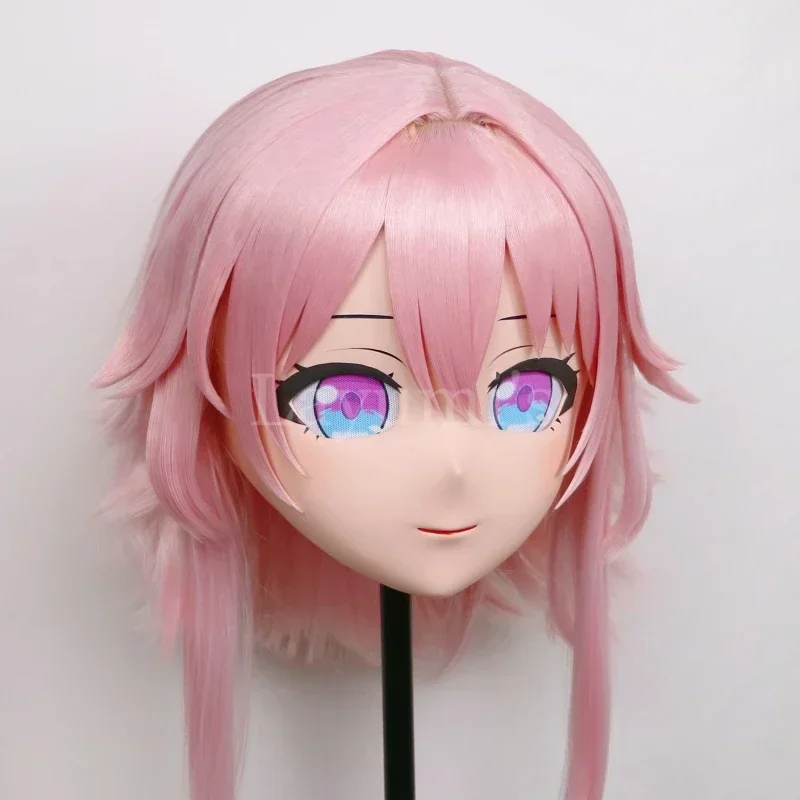 (C011) Máscara de cabeça inteira personalizada Crossdressing com Backshell Silicone Anime Jogo Papel 7 de março Máscara Kigurumi Cosplay