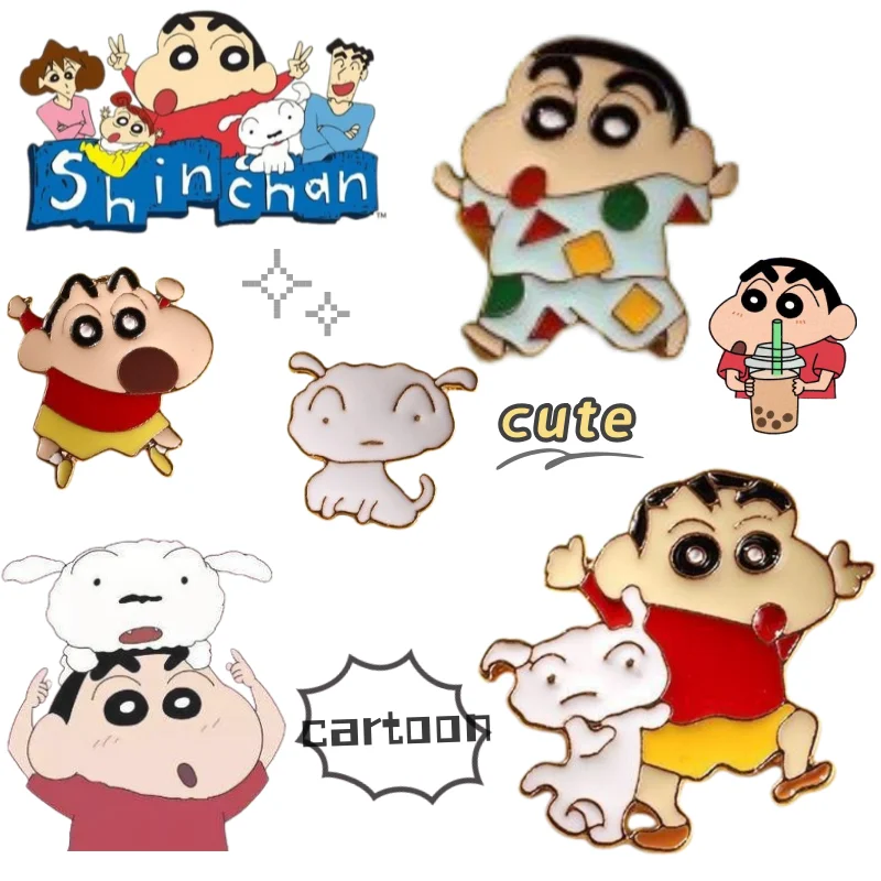 Crayon Shin-chan Pochi badge cute cartoon personalized pin new creative high-value design portable student backpack decoration