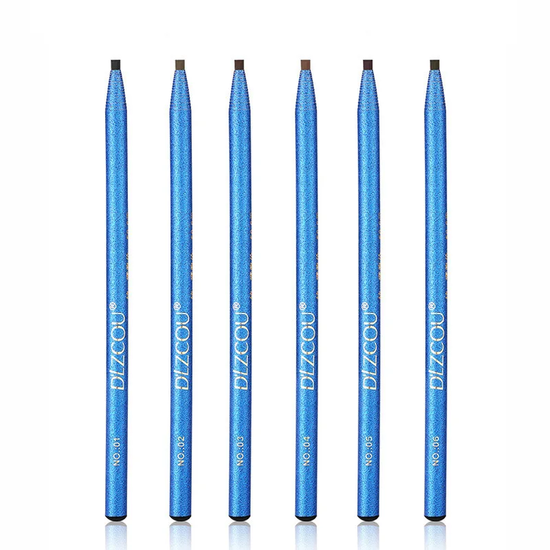 DLZCOU New Blue Rose Pull Eyebrow Pen Anti dizziness, Anti sweat, Long term Non dizziness Makeup Artist Tear Pull Pen