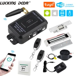 Wifi Tuya App Zugangs kontroll kit Wireless Remote Unlock Gate Controller für Home Office elektrische Tür Magnet Strike Lock System