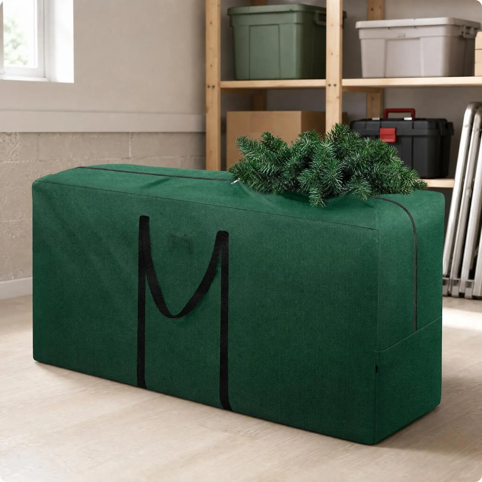 Spacious Holiday Tree Storage Bag Oxford Fabric Cube Design for Disassembled Trees Decor Clothes and Toys